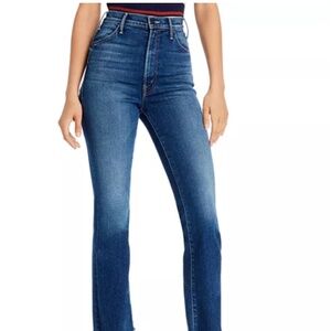 Mother The Hustler Ankle Fray Flared Jeans in Night Clubbing